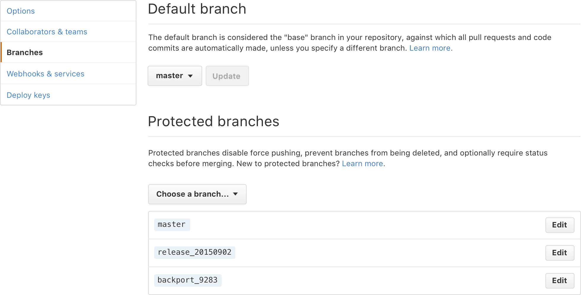 Branch selection